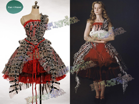 Alice in Wonderland (Tim Burton) Cosplay Alice Red Kingdom Costume Outfit