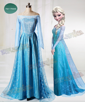 Frozen (Disney Movie) Cosplay Elsa Costume Outfit